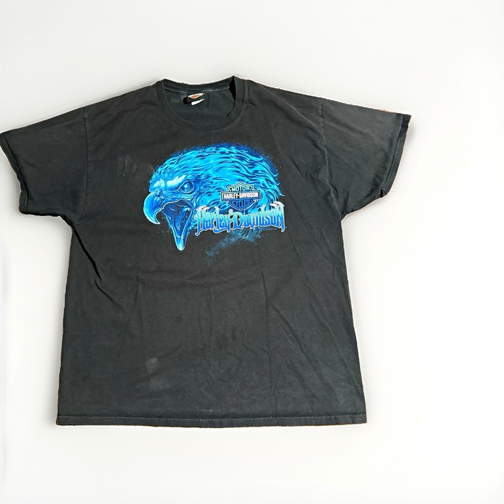 Harley Davidson Shenandoah Staunton VA XL T Shirt Eagle Skull Motorcycle Black